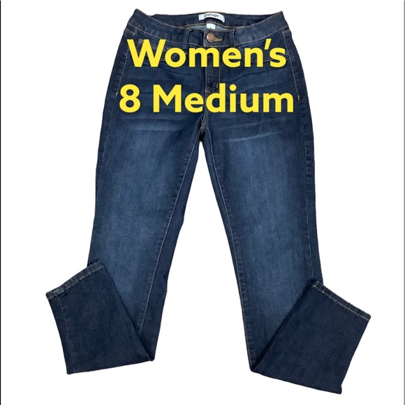 refuge Denim - Womens refuge 8 Medium Ankle Jeans Jeggins Ponte Denim Navy Blue Skinny Stretch